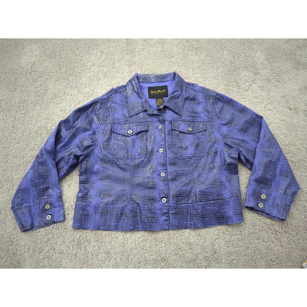 Vintage Ashley‎ Stewart Jacket Womens 20W PLUS Purple Hong Kong